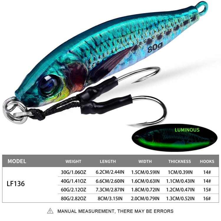 PROBEROS  LF136 Fishing Lure 3D Spray Painted Imitation Bait Long Casting Freshwater Fishing Warbler Bass Leader Lure, Size: 60g(Color I)