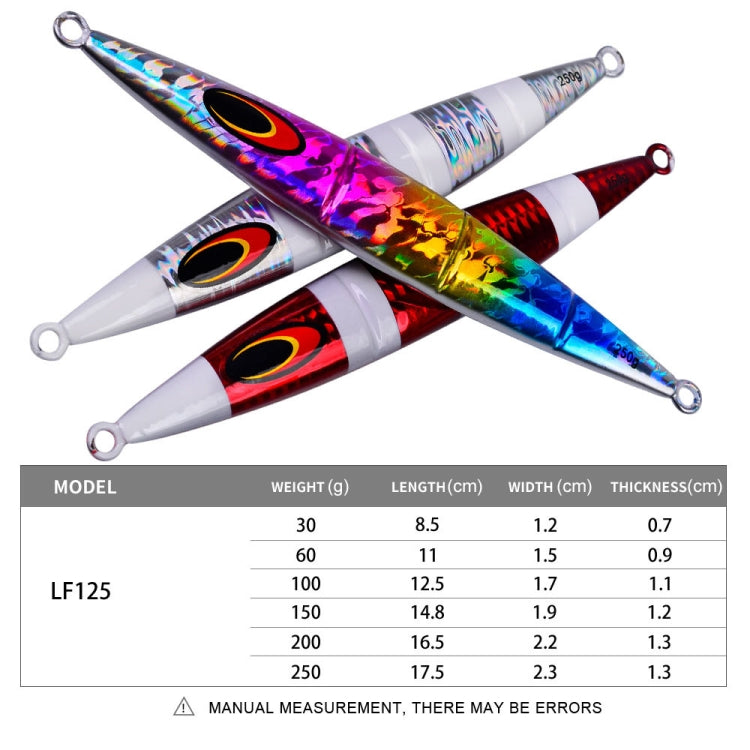 PROBEROS F125 Jogging Steelhead Deep Sea Boat Fishing Lure Rapid Sinking Sea Fishing Fake Bait, Size: 100g(Luminous Color C)
