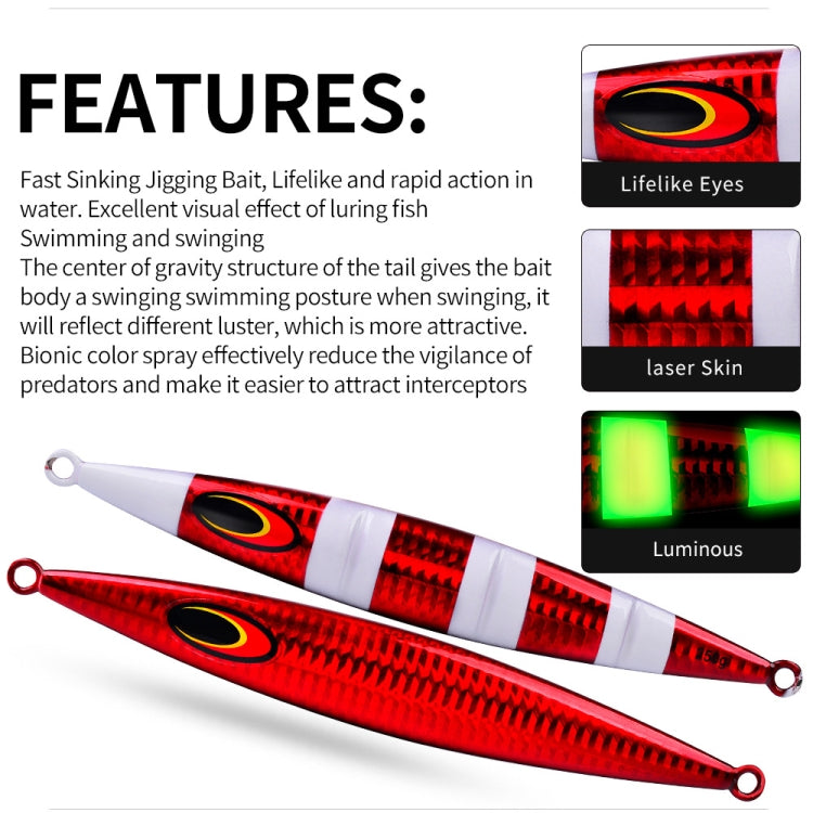 PROBEROS F125 Jogging Steelhead Deep Sea Boat Fishing Lure Rapid Sinking Sea Fishing Fake Bait, Size: 60g(Color E)