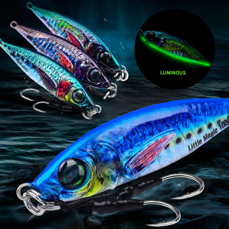 PROBEROS LF137 3D Spray Painted Bionic Lure Warp Bass Leader Fish Long Casting Freshwater Sea Luminous Fishing Bait, Size: 60g(Color A)