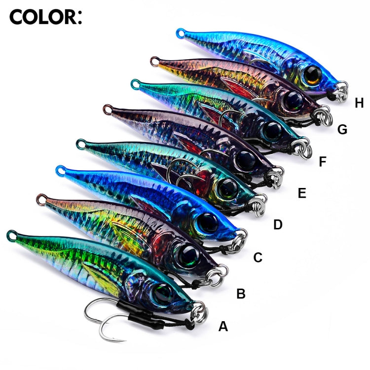 PROBEROS LF137 3D Spray Painted Bionic Lure Warp Bass Leader Fish Long Casting Freshwater Sea Luminous Fishing Bait, Size: 28g(Color C)