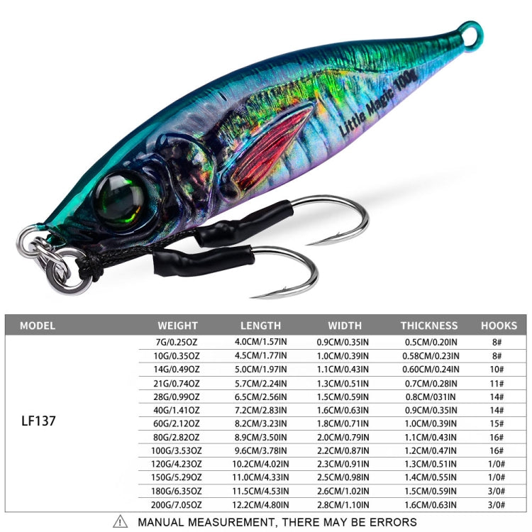 PROBEROS LF137 3D Spray Painted Bionic Lure Warp Bass Leader Fish Long Casting Freshwater Sea Luminous Fishing Bait, Size: 200g(Color C)