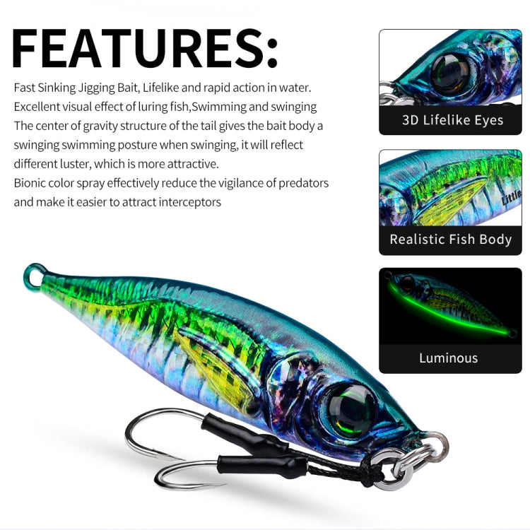 PROBEROS LF137 3D Spray Painted Bionic Lure Warp Bass Leader Fish Long Casting Freshwater Sea Luminous Fishing Bait, Size: 100g(Color A)