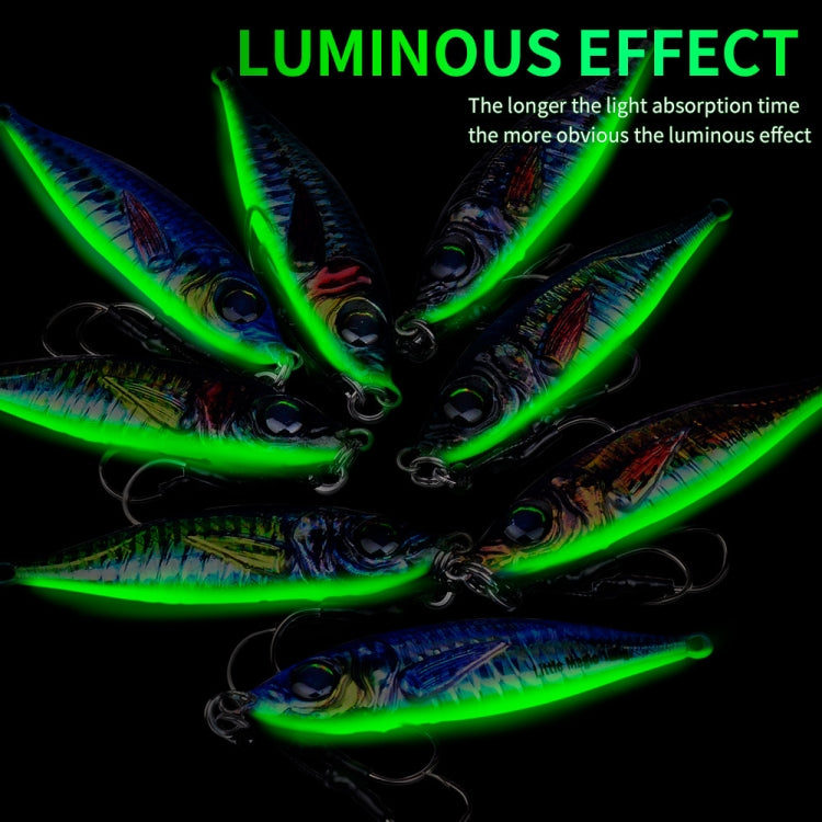 PROBEROS LF137 3D Spray Painted Bionic Lure Warp Bass Leader Fish Long Casting Freshwater Sea Luminous Fishing Bait, Size: 120g(Color A)