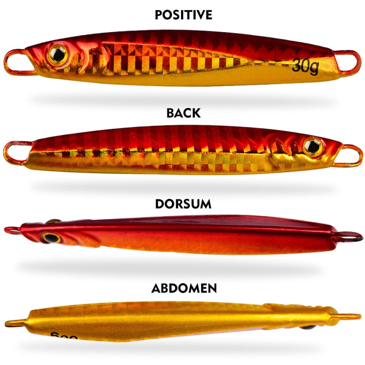 PROBEROS LF128 Long Casting Lure Iron Plate Lead Fish Freshwater Sea Fishing Warp Bass Metal Sequins Baits, Size: 20g(Color B)