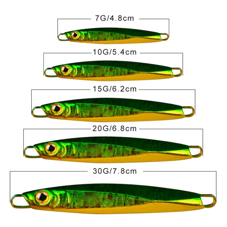 PROBEROS LF128 Long Casting Lure Iron Plate Lead Fish Freshwater Sea Fishing Warp Bass Metal Sequins Baits, Size: 15g(Color C)