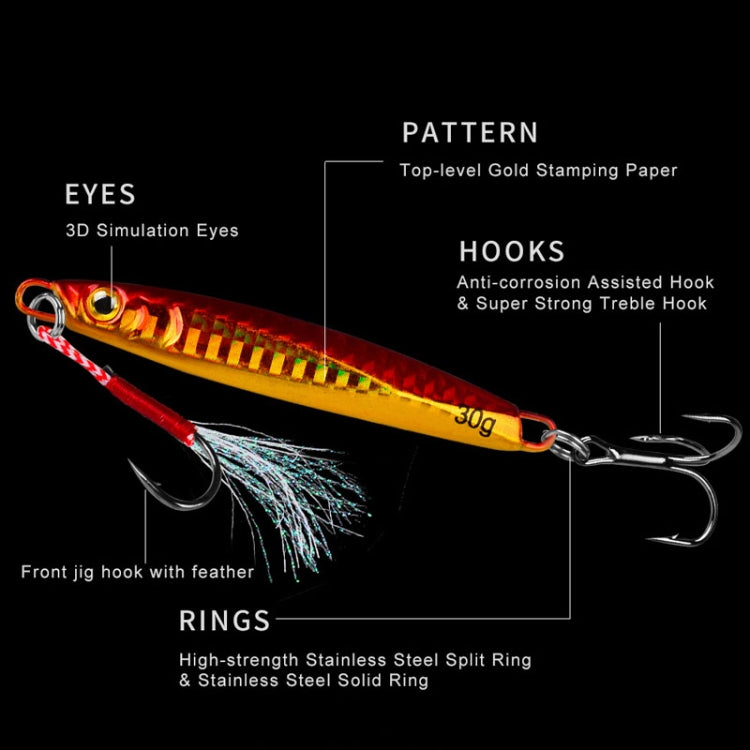 PROBEROS LF128 Long Casting Lure Iron Plate Lead Fish Freshwater Sea Fishing Warp Bass Metal Sequins Baits, Size: 10g(Color B)
