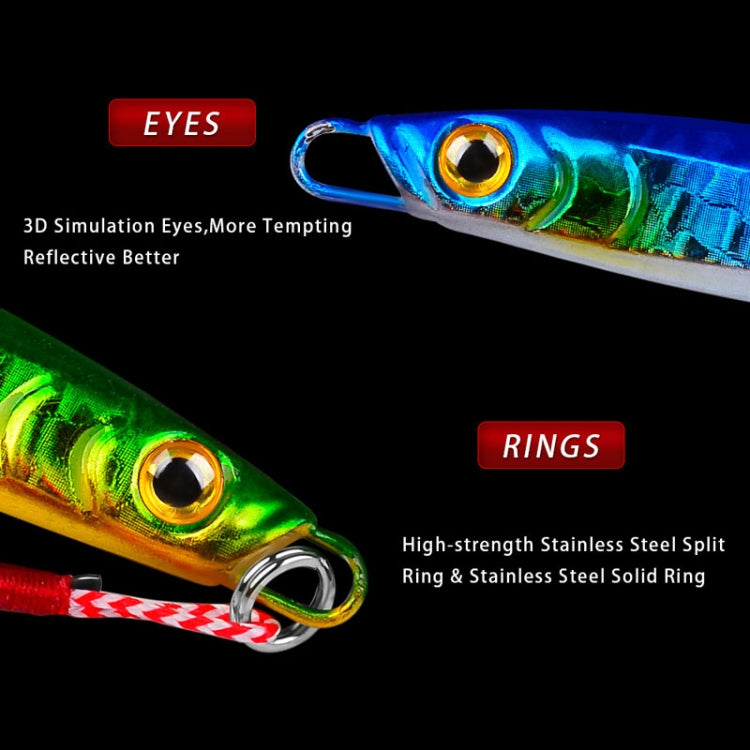PROBEROS LF128 Long Casting Lure Iron Plate Lead Fish Freshwater Sea Fishing Warp Bass Metal Sequins Baits, Size: 20g(Color C)