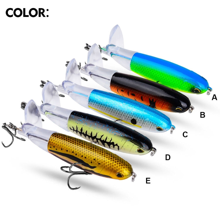 PROBEROS DW601 360 Degree Rotating Propeller Lures Topwater Tethered Tractor Floating Fake Fish Bait, Size: 10.5cm/13.5g(Color C)