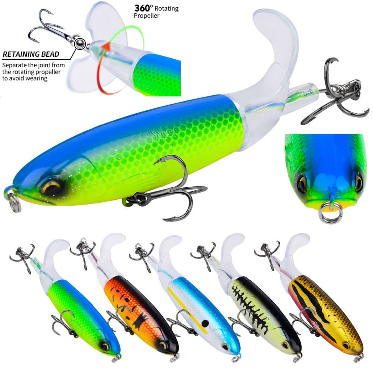 PROBEROS DW601 360 Degree Rotating Propeller Lures Topwater Tethered Tractor Floating Fake Fish Bait, Size: 11.5cm/16.5g(Color A)