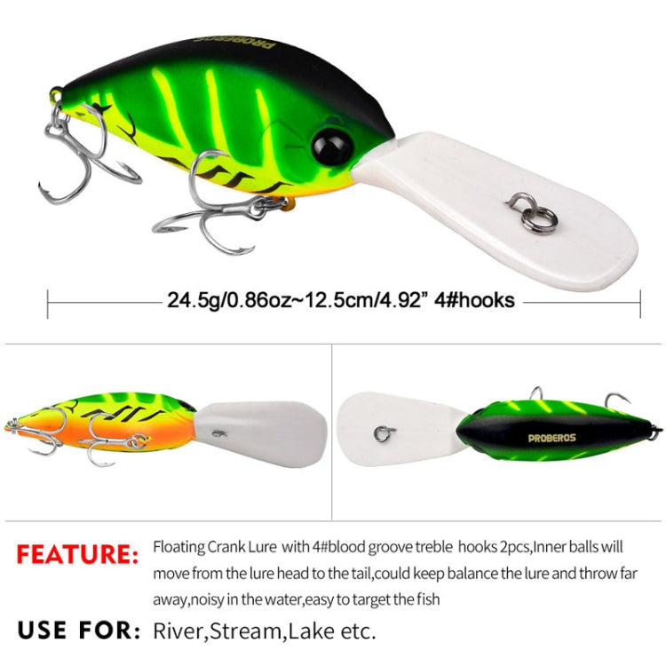 PROBEROS DW574 Bait Floating Rock Plastic Lure Small Fatty Fish Fake Bait Fishing Tackle, Size: 12.5cm/24.5g(Color A)