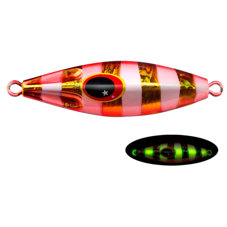 PROBEROS LF124 Deep Sea Iron Plate Lead Fish Fishing Lure Slow Sinking Rocking Luminous Boat Fishing Bait, Size: 30g(Color C)
