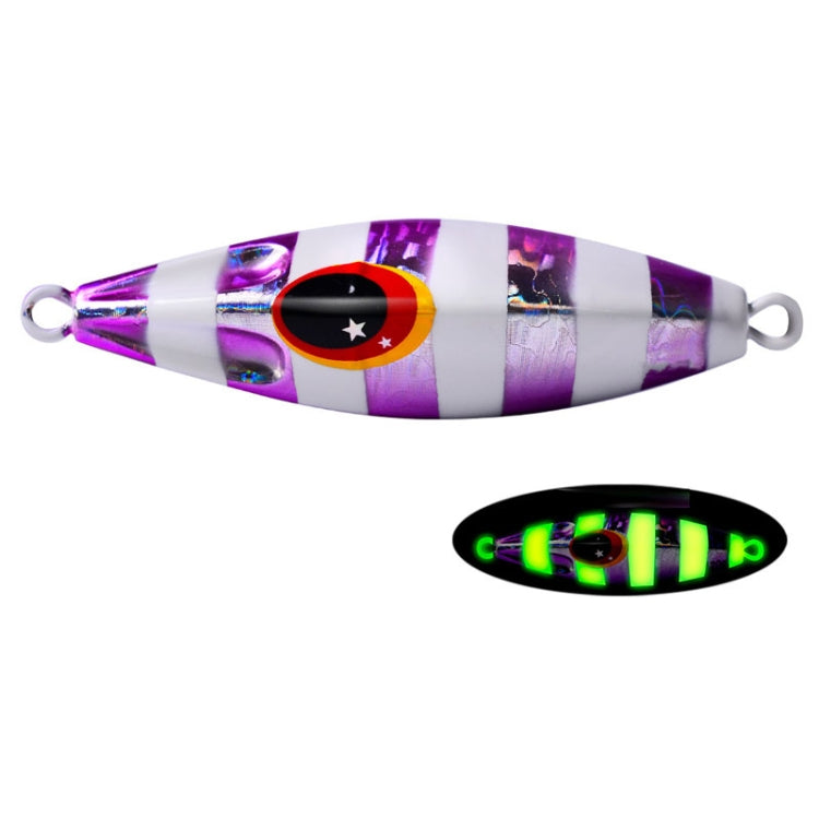 PROBEROS LF124 Deep Sea Iron Plate Lead Fish Fishing Lure Slow Sinking Rocking Luminous Boat Fishing Bait, Size: 80g(Color B)