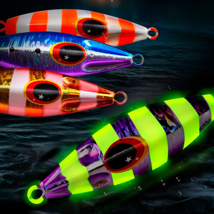 PROBEROS LF124 Deep Sea Iron Plate Lead Fish Fishing Lure Slow Sinking Rocking Luminous Boat Fishing Bait, Size: 40g(Color C)