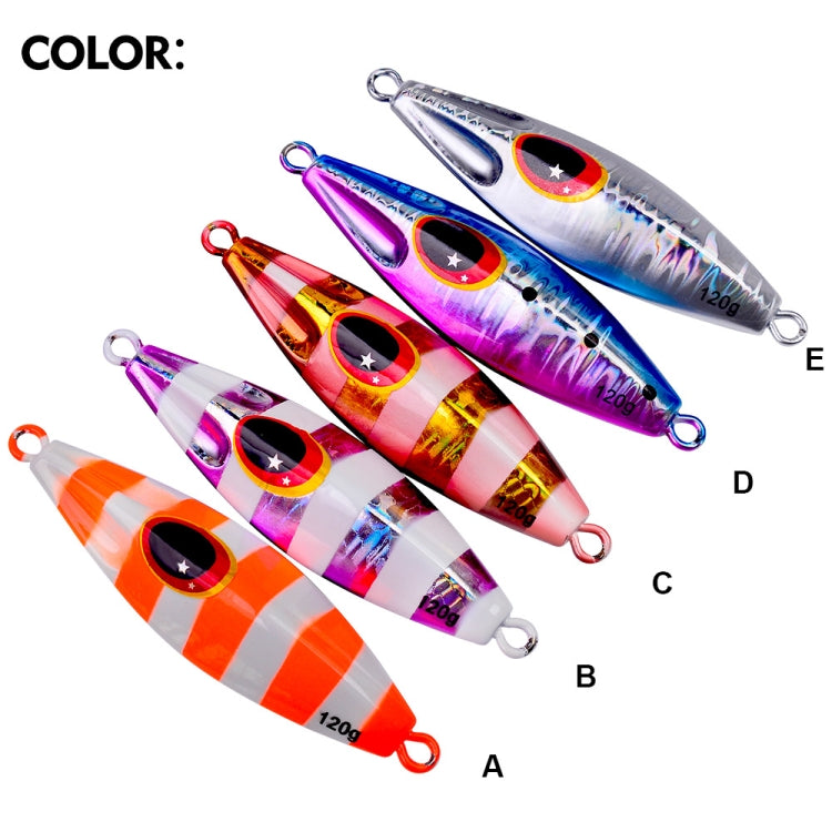 PROBEROS LF124 Deep Sea Iron Plate Lead Fish Fishing Lure Slow Sinking Rocking Luminous Boat Fishing Bait, Size: 60g(Color A)