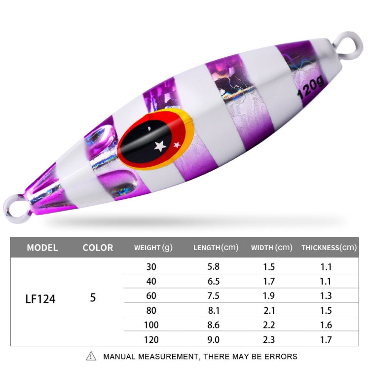 PROBEROS LF124 Deep Sea Iron Plate Lead Fish Fishing Lure Slow Sinking Rocking Luminous Boat Fishing Bait, Size: 40g(Color C)