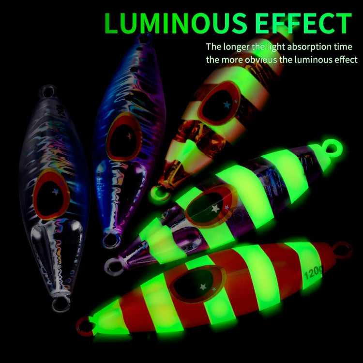 PROBEROS LF124 Deep Sea Iron Plate Lead Fish Fishing Lure Slow Sinking Rocking Luminous Boat Fishing Bait, Size: 60g(Color B)
