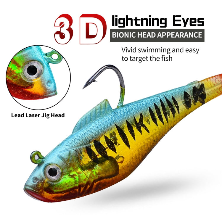 PROBEROS DW6085 Sea Bass Leadfish Soft Lure T-Tail Software Baits Sea Fishing Boat Fishing Bionic Lures, Size: 8cm/9.5g(Color A)
