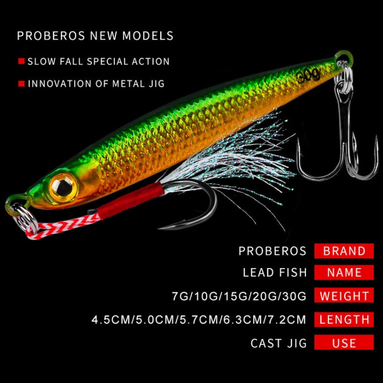 PROBEROS LF127 Long Casting Bait Small Leader Freshwater Sea Bass Fishing Warbler Spinnerbait, Size: 30g(Color B)