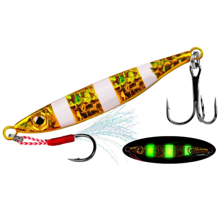 PROBEROS LF126 Long Casting Lead Fish Bait Freshwater Sea Fishing Fish Lures Sequins, Weight: 30g(Luminous Color A)