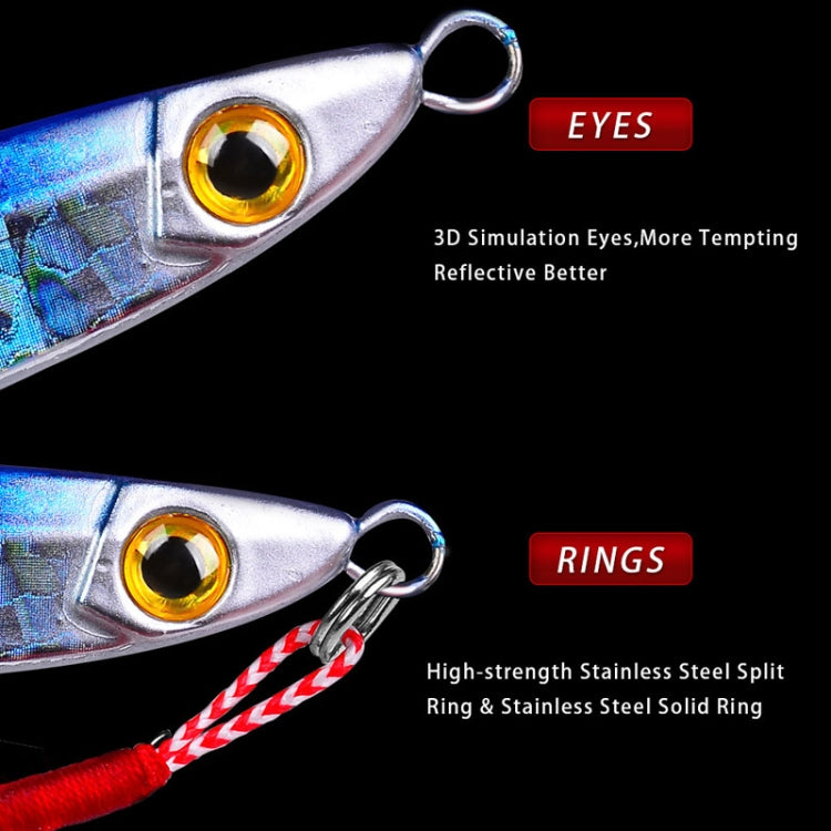 PROBEROS LF126 Long Casting Lead Fish Bait Freshwater Sea Fishing Fish Lures Sequins, Weight: 20g(Color E)