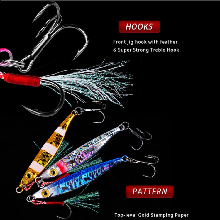 PROBEROS LF126 Long Casting Lead Fish Bait Freshwater Sea Fishing Fish Lures Sequins, Weight: 20g(Color E)