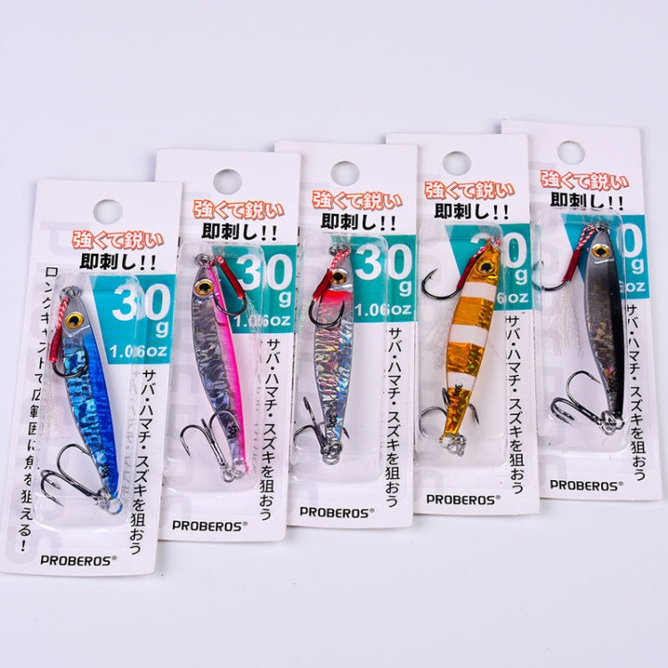 PROBEROS LF126 Long Casting Lead Fish Bait Freshwater Sea Fishing Fish Lures Sequins, Weight: 30g(Color E)