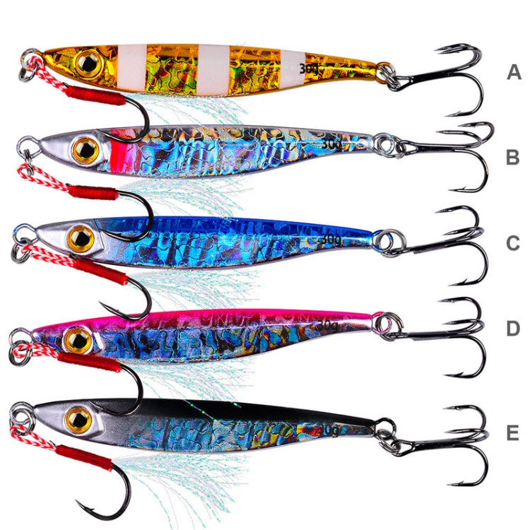 PROBEROS LF126 Long Casting Lead Fish Bait Freshwater Sea Fishing Fish Lures Sequins, Weight: 7g(Color E)