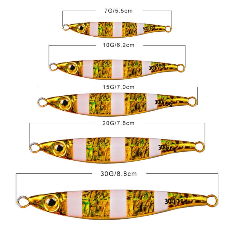 PROBEROS LF126 Long Casting Lead Fish Bait Freshwater Sea Fishing Fish Lures Sequins, Weight: 15g(Luminous Color A)