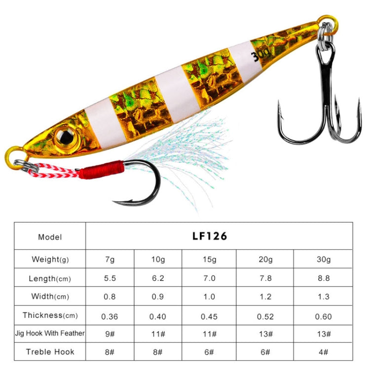 PROBEROS LF126 Long Casting Lead Fish Bait Freshwater Sea Fishing Fish Lures Sequins, Weight: 10g(Color B)