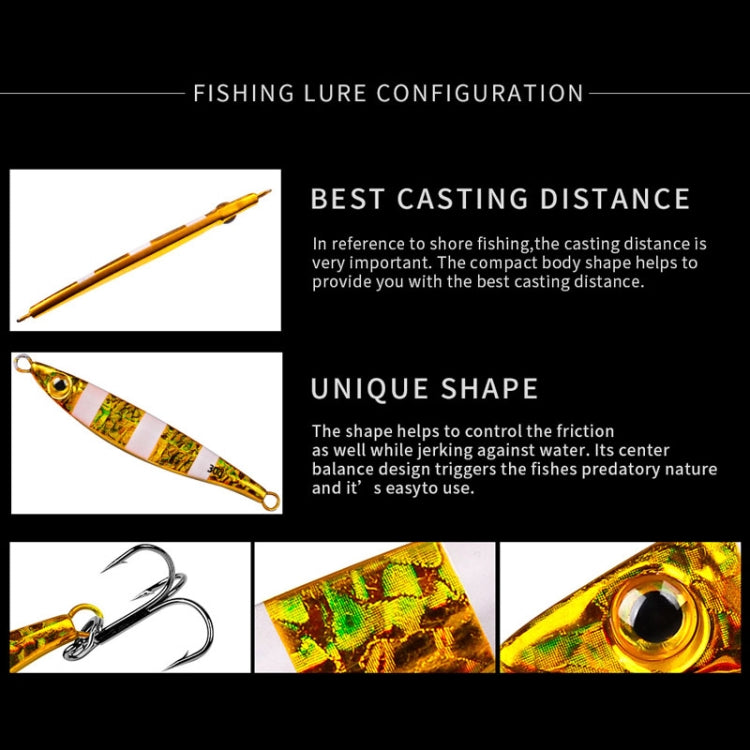 PROBEROS LF126 Long Casting Lead Fish Bait Freshwater Sea Fishing Fish Lures Sequins, Weight: 15g(Luminous Color A)