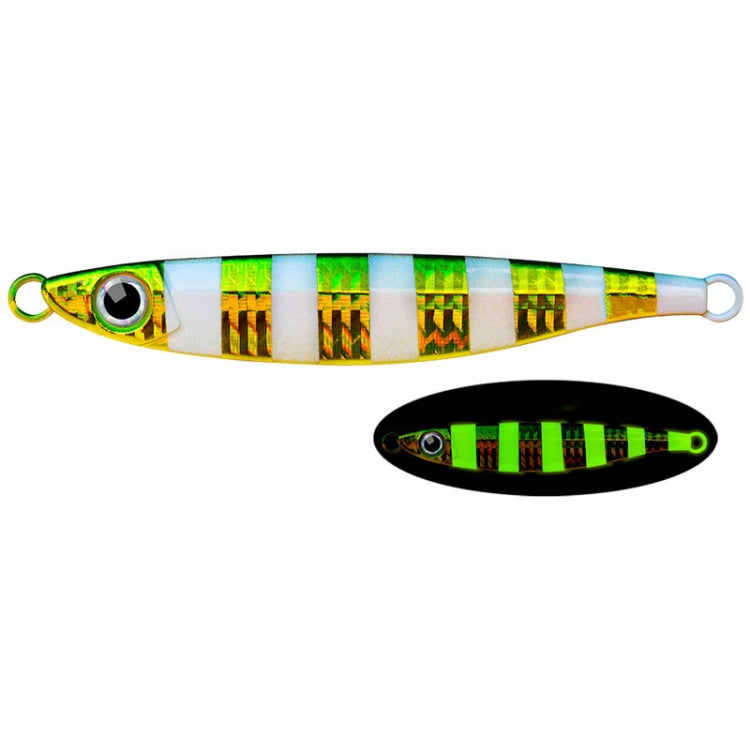PROBEROS LF121 Fast Sinking Laser Boat Fishing Sea Fishing Lure Iron Plate Bait, Weight: 60g(Luminous Color A)