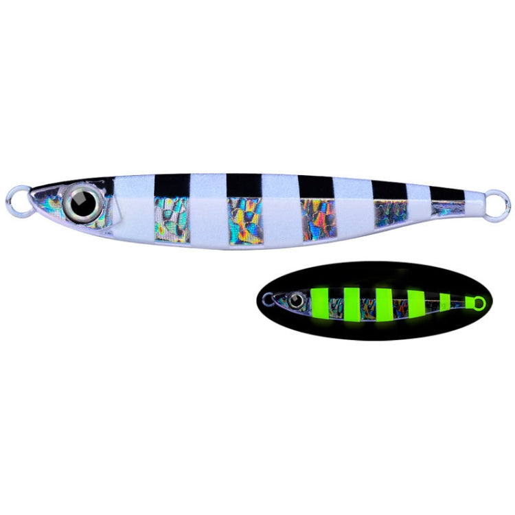 PROBEROS LF121 Fast Sinking Laser Boat Fishing Sea Fishing Lure Iron Plate Bait, Weight: 80g(Luminous Color E)