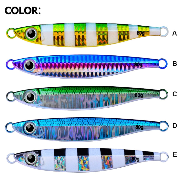 PROBEROS LF121 Fast Sinking Laser Boat Fishing Sea Fishing Lure Iron Plate Bait, Weight: 28g(Color B)