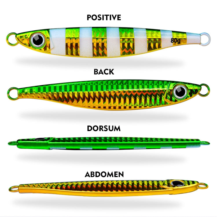 PROBEROS LF121 Fast Sinking Laser Boat Fishing Sea Fishing Lure Iron Plate Bait, Weight: 14g(Luminous Color E)