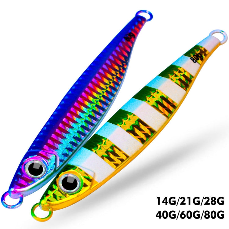 PROBEROS LF121 Fast Sinking Laser Boat Fishing Sea Fishing Lure Iron Plate Bait, Weight: 80g(Luminous Color A)