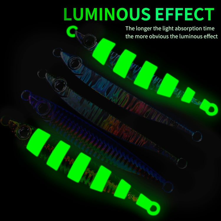 PROBEROS LF121 Fast Sinking Laser Boat Fishing Sea Fishing Lure Iron Plate Bait, Weight: 14g(Luminous Color E)