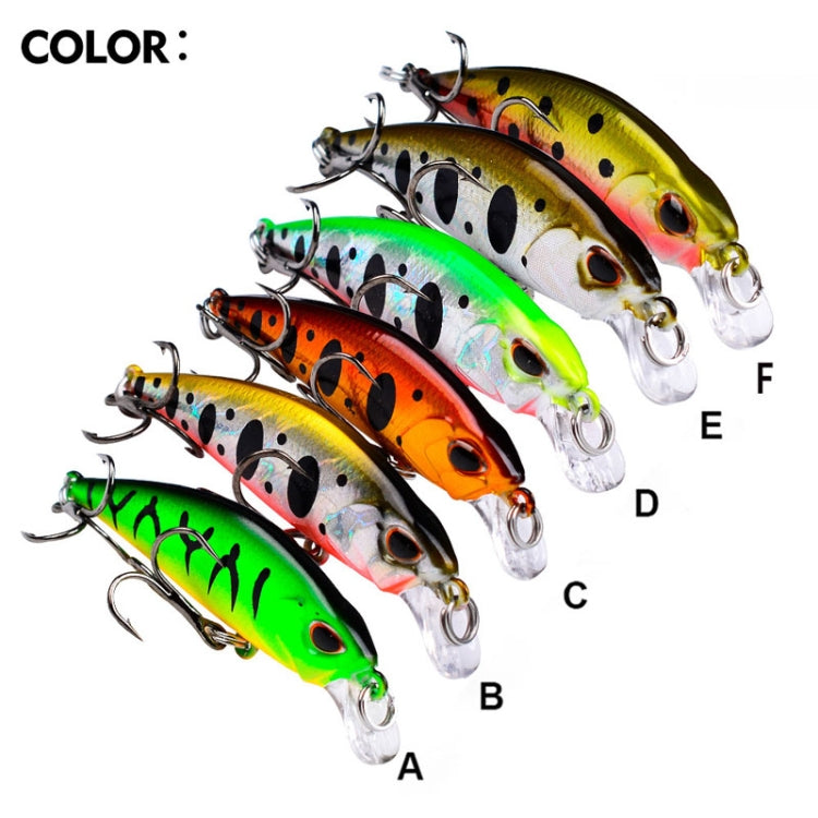 PROBEROS DW578 Ordinary Hook 5.3cm 4.6g Sinking Minnow Lure Long Casting Bionic Plastic Hard Bait Fishing Tackle(Color C)