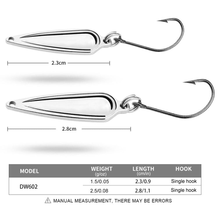 PROBEROS DW602 Long Casting Metal Sequins Lure Moth Sequins Warp Beak Fake Lure, Color: Color A(1.5g)