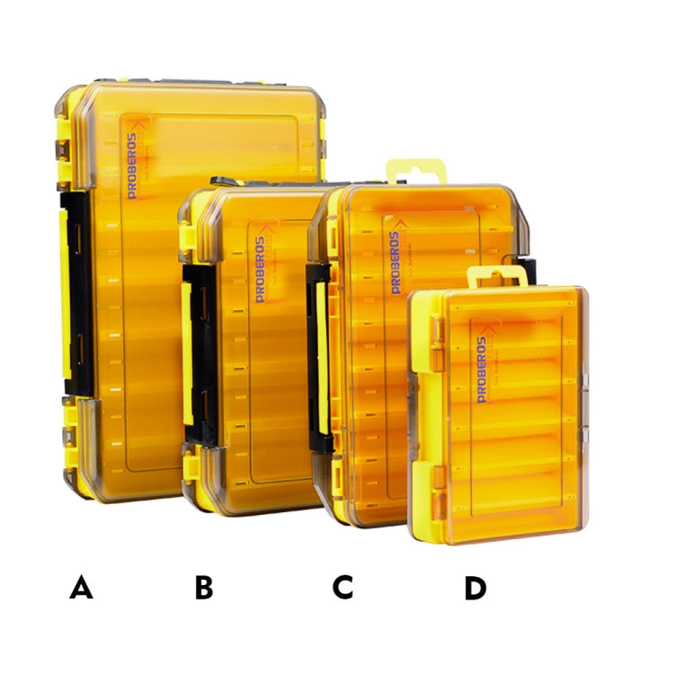 PROBEROS H1000 Double Sided Lure Box Handheld Double Layer Storage Case For Bait Accessories, Style: B Model(Yellow)