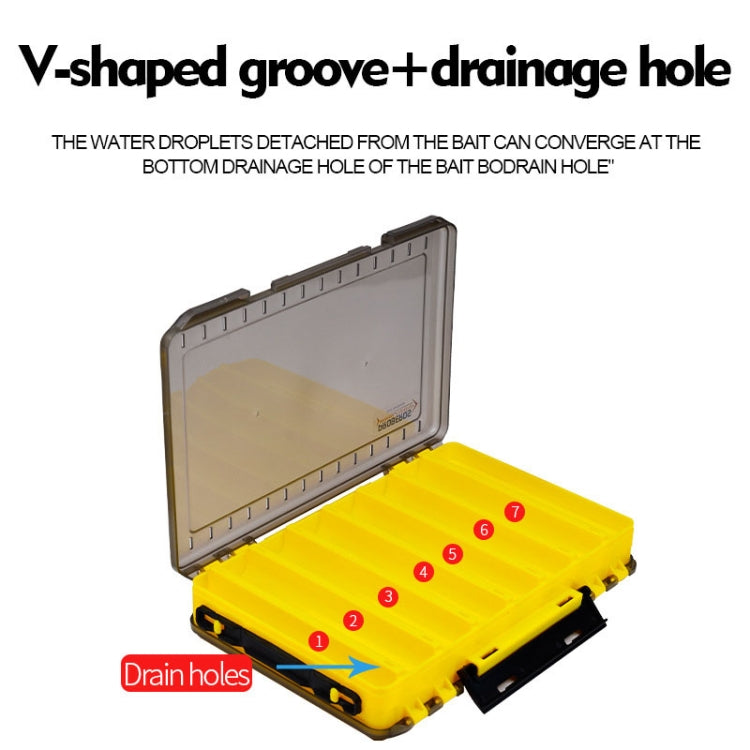 PROBEROS H1000 Double Sided Lure Box Handheld Double Layer Storage Case For Bait Accessories, Style: D Model(Yellow)