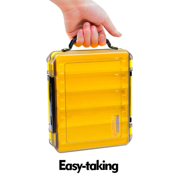 PROBEROS H1000 Double Sided Lure Box Handheld Double Layer Storage Case For Bait Accessories, Style: B Model(Yellow)
