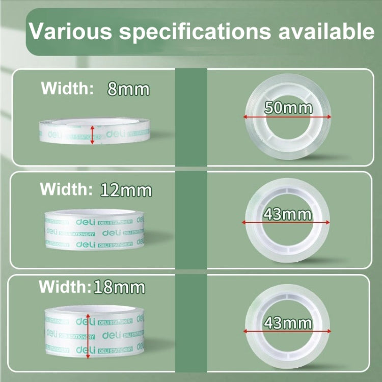 6 Rolls Width 1.2cm x Length 15m Deli Small High Viscosity Office Transparent Tape Student Stationery Tape