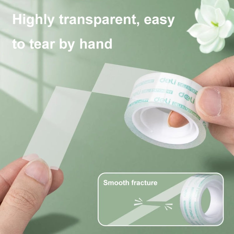 12 Rolls Width 1.2cm x Length 27.3m Deli Small High Viscosity Office Transparent Tape Student Stationery Tape