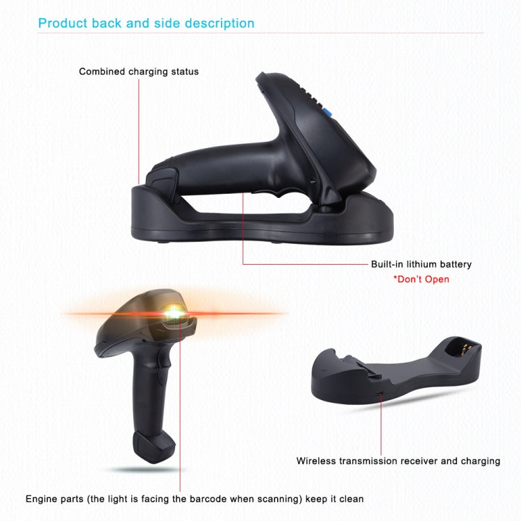 NEWSCAN 1D CCD Red Light Wireless Barcode Reader Scanner Data Collector With 2.2-Inch LCD Screen