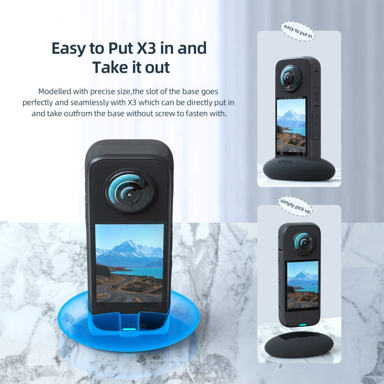 For Insta360 X3 aMagisn Desktop Silicone Base(Black)