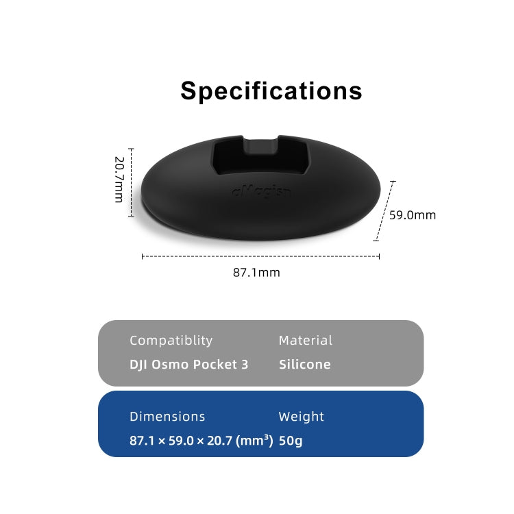 For DJI Osmo Pocket 3 aMagisn Desktop Silicone Base Car Sports Camera Accessories(Base+Double-sided Glue)