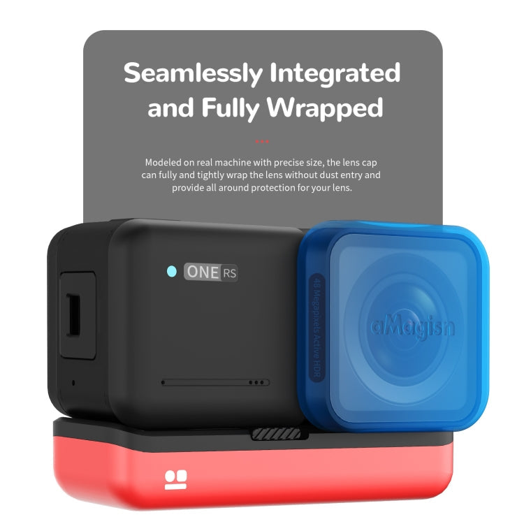 For Insta360 One RS 4K aMagisn Wide Angle Enhancement Lens Silicone Protection Case Lens Cover