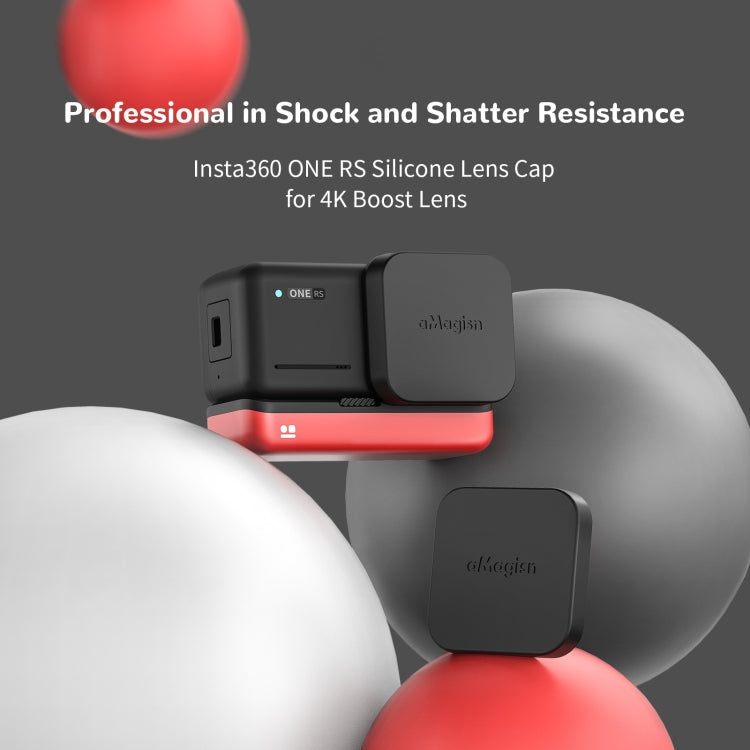 For Insta360 One RS 4K aMagisn Wide Angle Enhancement Lens Silicone Protection Case Lens Cover