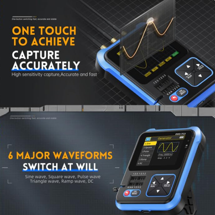 FNIRSI 3 In 1 Handheld Digital Oscilloscope LCR Transistor Tester, DSO-TC3 Standard, DSO-TC3 Upgrade